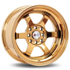 F1R F05 15x8.0 4x100 ET0 67.1 GOLD CHROME