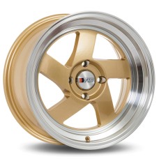 F1R F08 15x8.0 4x100 ET25 67.1 GOLD POLISHED