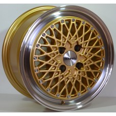 KVA032 15x7.5 4x100 ET25 Gold Polished