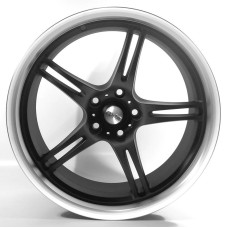 LENSO A06 19x8.5 5x112 ET45 79.5 MATT BLACK POLISHED LIP