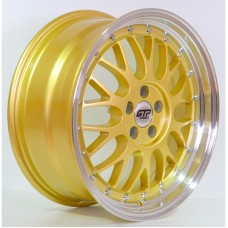 GTP020 17x7.5 4x100 ET35 73.1 GOLD POLISHED